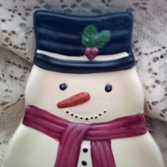Block Gear Father Christmas snowman serving tray or spoon rest - Picture 2 of 5